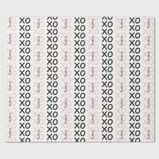 Baby Meisje  Roze XO Knuffels en Kisses Patroon Cadeaupapier (Vlak)