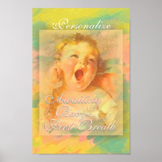 Baby meisje  schattig elegante waterverf poster (Voorkant)