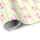 Baby Meisje Schattig Voeten Roze Patroon Douche Cadeaupapier (Rol Hoek)