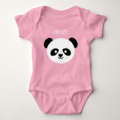 Baby Meisje Schattige Panda Gepersonaliseerde Kawa Romper (Voorkant)