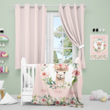 Baby Meisje Schattige Roze Bloemen Llama Deken