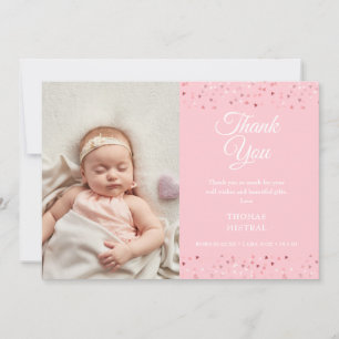 Baby Meisje Script Dank Je Wel Liefde Harten Foto Aankondiging
