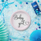 Baby meisje script roze glitter Papier Bord (Feest)