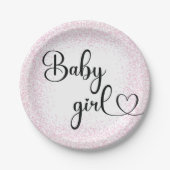 Baby meisje script roze glitter Papier Bord (Voorkant)