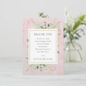 Baby Meisje Shower Gedicht Lente Bladeren Groene T Bedankkaart (Staand voorkant)