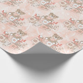Baby Meisje Shower Teddyberen Inpakpapier (Hoek)