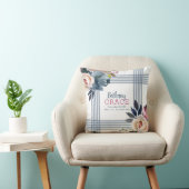 Baby Meisje Slaapkamer Blauw Roze Aquarel Bloem Kussen (Stoel)