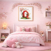 Baby Meisje Slaapkamer Letter O Fee Bloemstuk Poster