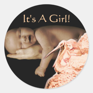 Baby Meisje Stickers met jouw baby foto