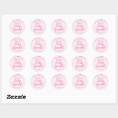 Baby Meisje Strooi Roze Waterverf Bloesem Bloesem Ronde Sticker (Vel)