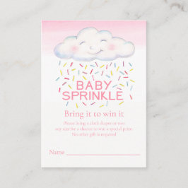 Baby meisje strooien grillige wolk luier loterij k informatiekaartje