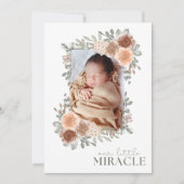 Baby Meisje Sweet Floral Foto Geboorte Aankondigin Aankondiging (Voorkant)