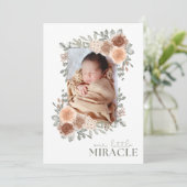 Baby Meisje Sweet Floral Foto Geboorte Aankondigin Aankondiging (Staand voorkant)