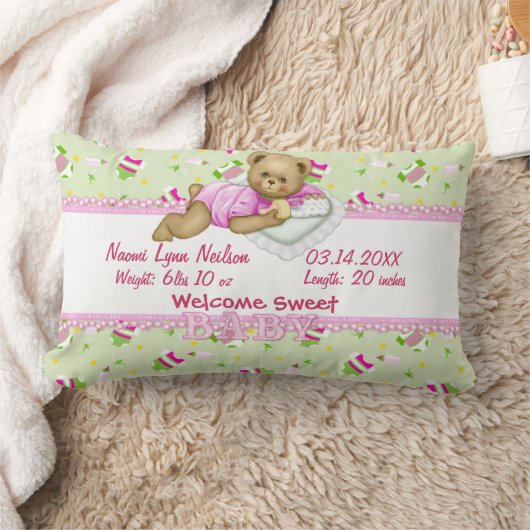 Baby Meisje Teddy Bear Kussen 2 (Deken)