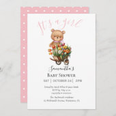 baby meisje teddy beer uitnodiging (Voorkant / Achterkant)