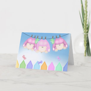 Baby Meisje Triplets Kaart