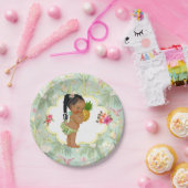 Baby Meisje Tropische Hawaiian Luau Hibiscus vlech Papieren Bordje (Feest)