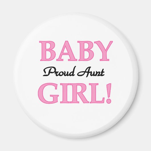 Baby Meisje Trots Tante Magneet (Voorkant)