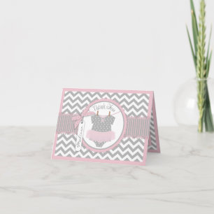 Baby Meisje Tutu Chevron Print Dank u kaart