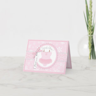 Baby Meisje Tutu Snowflak Print Dank u kaart