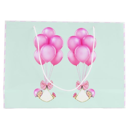 Baby meisje tweeling groot cadeauzakje (Achterkant)