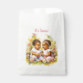 Baby meisje tweeling van kleur Baby shower Bedankzakje (Voorkant)