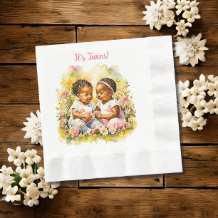Baby meisje tweeling van kleur Baby shower Servet
