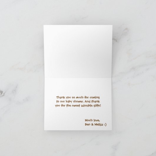 Baby Meisje Uil Bedankt Opmerking Kaart (Binnen)