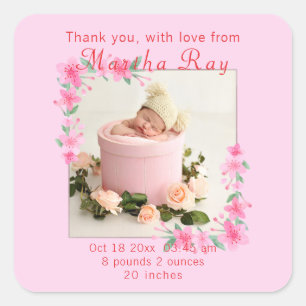 Baby Meisje Uw Foto hier Classic Ronde Sticker