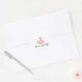Baby meisje verwacht in juli ronde sticker (Envelop)