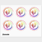 Baby Meisje Voetafdruk Glitterende Baby shower Fav Ronde Sticker (Vel)