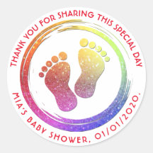 Baby Meisje Voetafdruk Glitterende Baby shower Fav