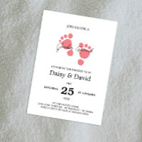 Baby Meisje Voeten Geslacht Onthullen Uitnodiging