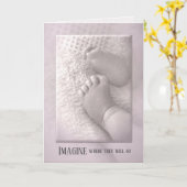 Baby Meisje Voeten Op Roze Deken Kaart (Gele Bloem)