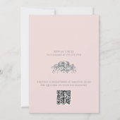 Baby Meisje Vogelnest QR Code Baby shower Kaart (Achterkant)