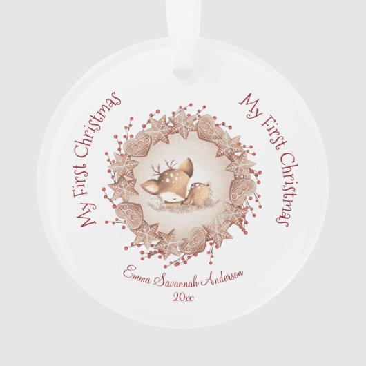Baby Meisje Voornaam Kerstmis Ornament (achterkant)