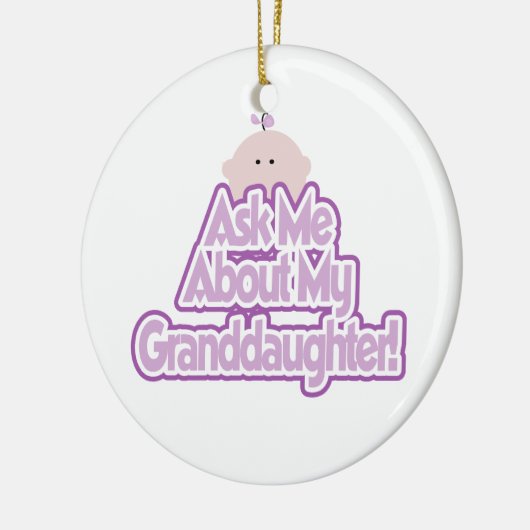 Baby Meisje Vraag naar mijn kleindochter Gifts Keramisch Ornament (Links)