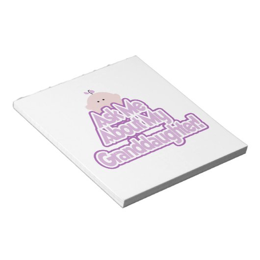 Baby Meisje Vraag naar mijn kleindochter Gifts Notitieblok (Schuin)