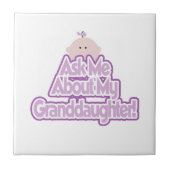 Baby Meisje Vraag naar mijn kleindochter Gifts Tegeltje (Voorkant)