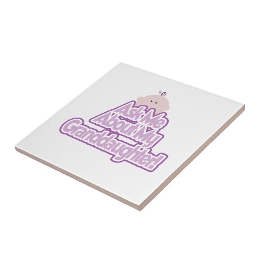 Baby Meisje Vraag naar mijn kleindochter Gifts Tegeltje (Zijkant)