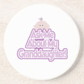 Baby Meisje Vraag naar mijn kleindochter Gifts Zandsteen Onderzetter (Voorkant)