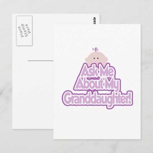 Baby Meisje Vraag over mijn kleindochter Tshirts Briefkaart (Voorkant / Achterkant)