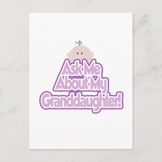 Baby Meisje Vraag over mijn kleindochter Tshirts Briefkaart (Voorkant)