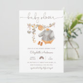 Baby meisje waslijn Baby shower Kaart (Staand voorkant)