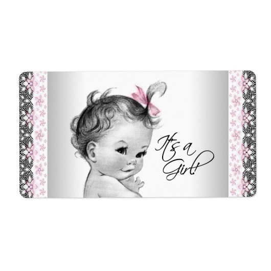  Baby Meisje Waterfles Labels (Voorkant)