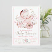 Baby Meisje Waterverf Baby Douche Uitnodigingen (Staand voorkant)