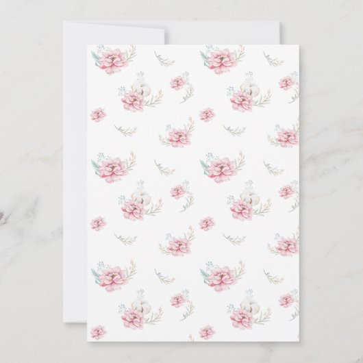 Baby Meisje Waterverf Baby Douche Uitnodigingen (Achterkant)