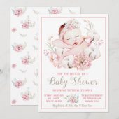 Baby Meisje Waterverf Baby Douche Uitnodigingen (Voorkant / Achterkant)