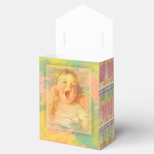 Baby meisje  waterverf schattig elegante douche bedankdoosjes (Geopend)