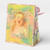 Baby meisje  waterverf schattig elegante douche bedankdoosjes (Achterkant)